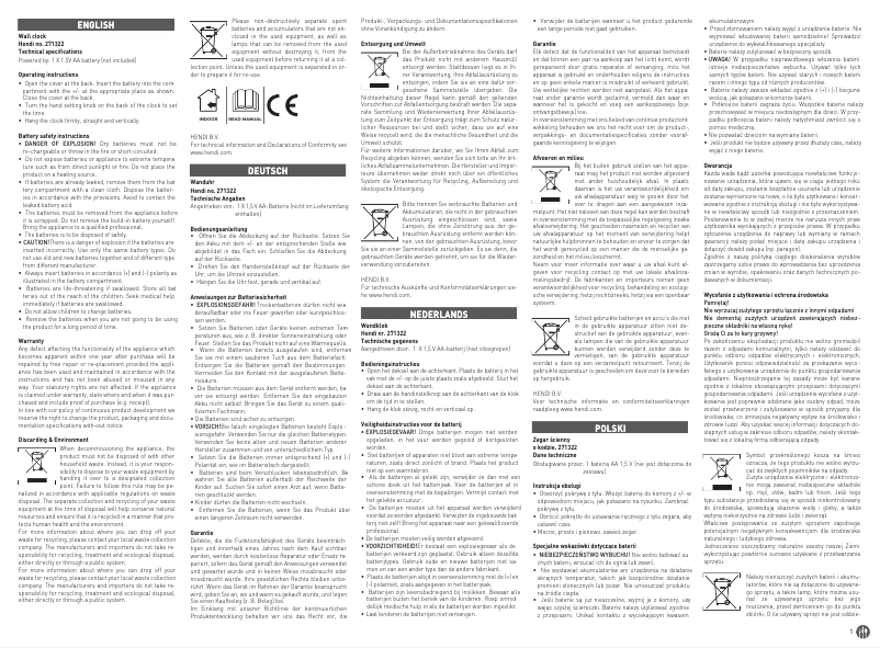 Page n°1 - Manuel utilisateur Hendi 271322