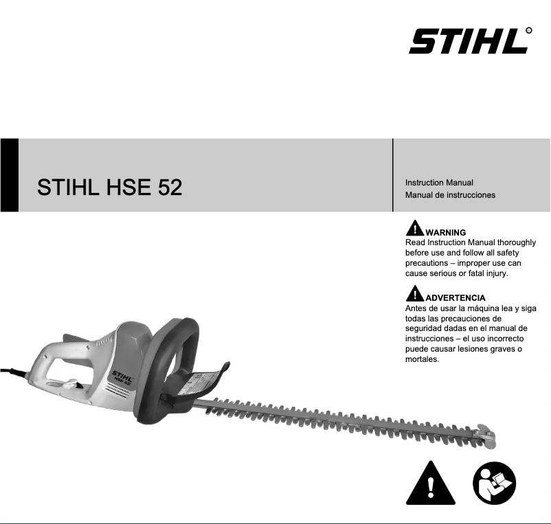Page 1 de la notice Manuel utilisateur Stihl HSE 52