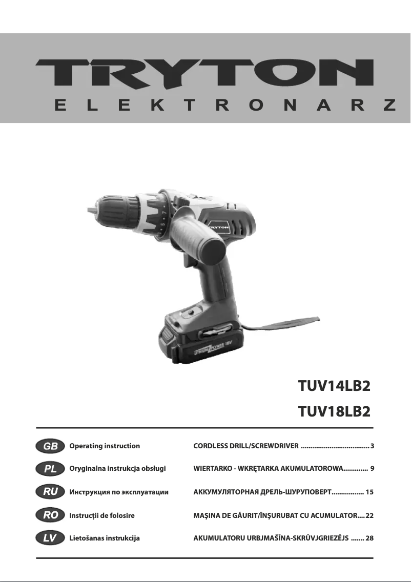 Página 1 del manual Manual de usuario Tryton TUV14LB2