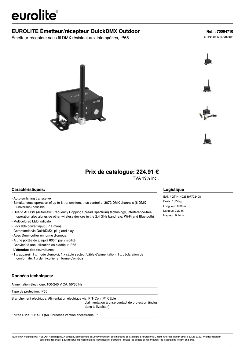 Image de la première page du manuel de l'appareil QuickDMX