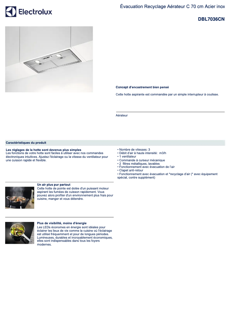 Image de la première page du manuel de l'appareil DBL7036CN