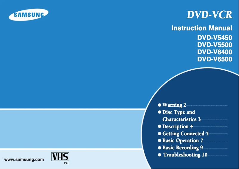 Page n°1 - Guide de démarrage rapide Samsung DVD-V5500