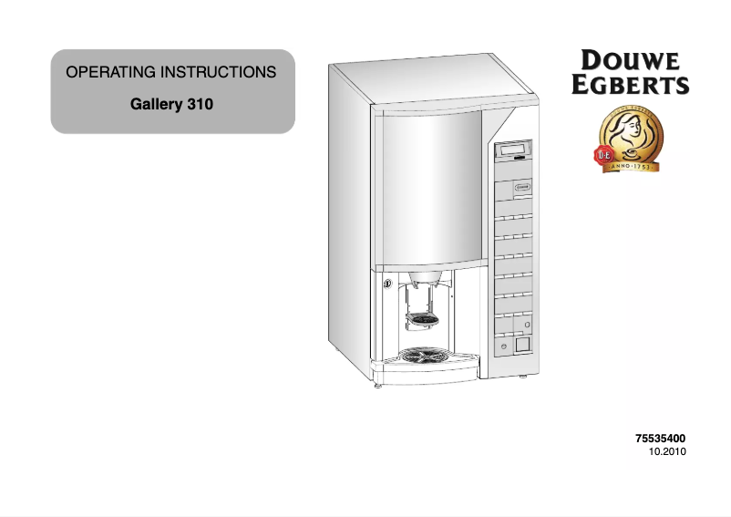 Page 1 de la notice Manuel utilisateur Douwe Egberts Gallery 310