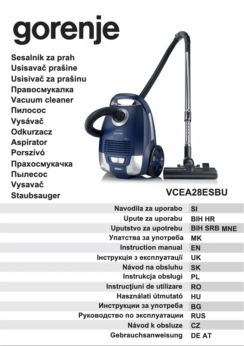 Page n°1 - Manuel utilisateur Gorenje VC2228ESBU