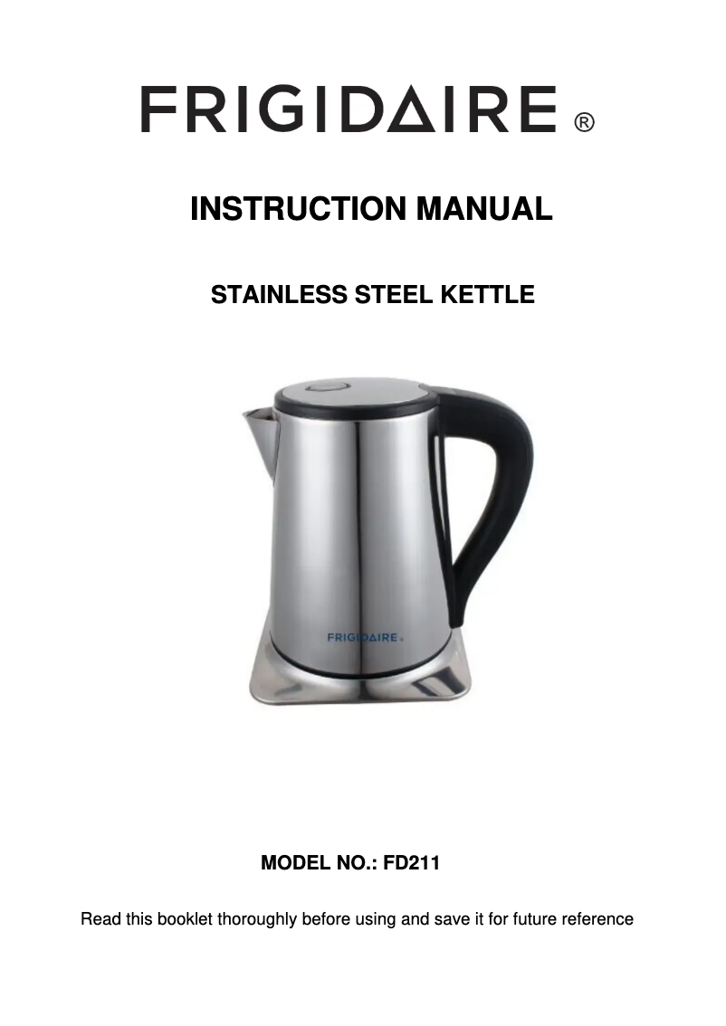 Page 1 de la notice Manuel utilisateur Frigidaire FD2119