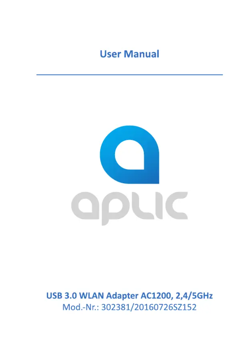 Page 1 of the manual User Manual Aplic 302381