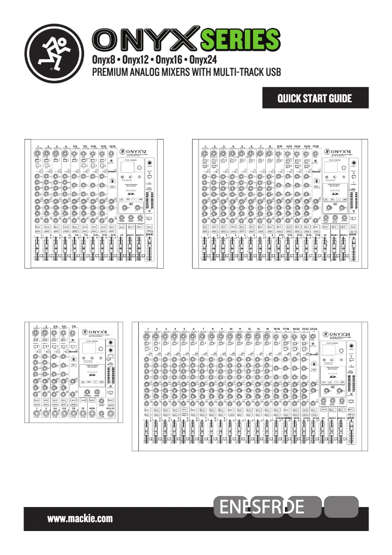 Page 1 de la notice Guide de démarrage rapide Mackie Onyx 8