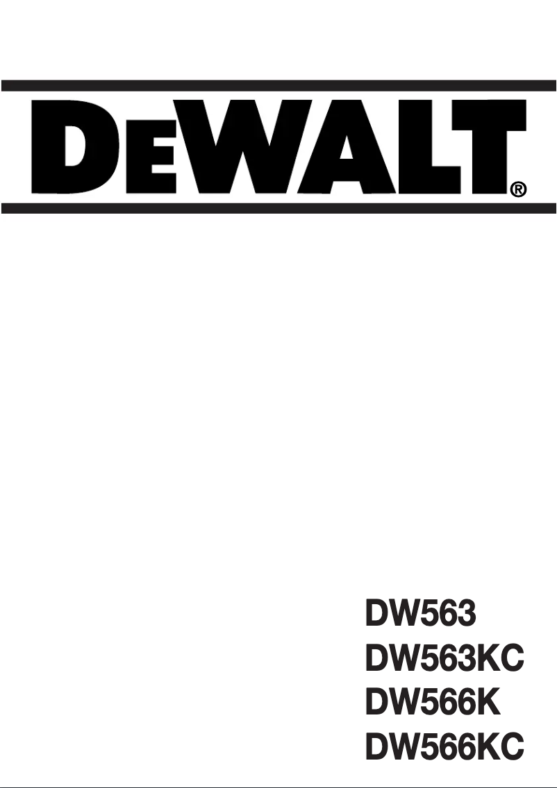 Page n°1 - Manuel utilisateur DeWalt DW563