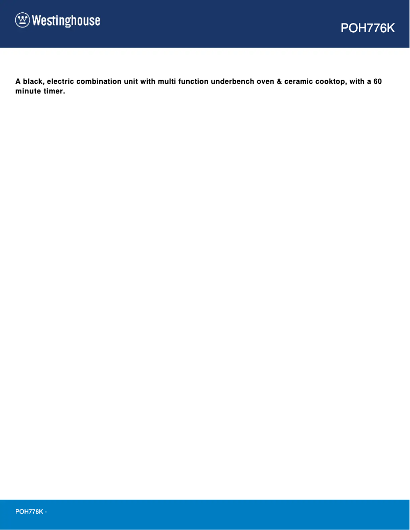 Image de la première page du manuel de l'appareil POH776K