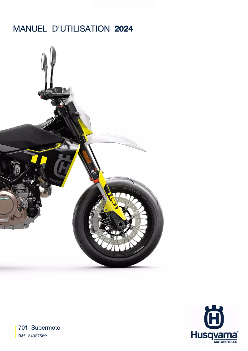 Page 1 de la notice Manuel utilisateur Husqvarna 701 Supermoto (2024)