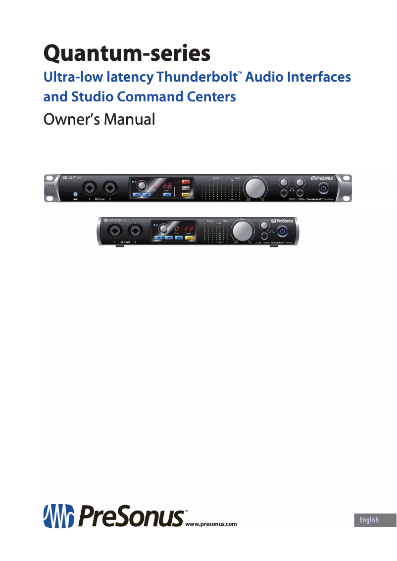 Page n°1 - Manuel utilisateur PreSonus Quantum 2632