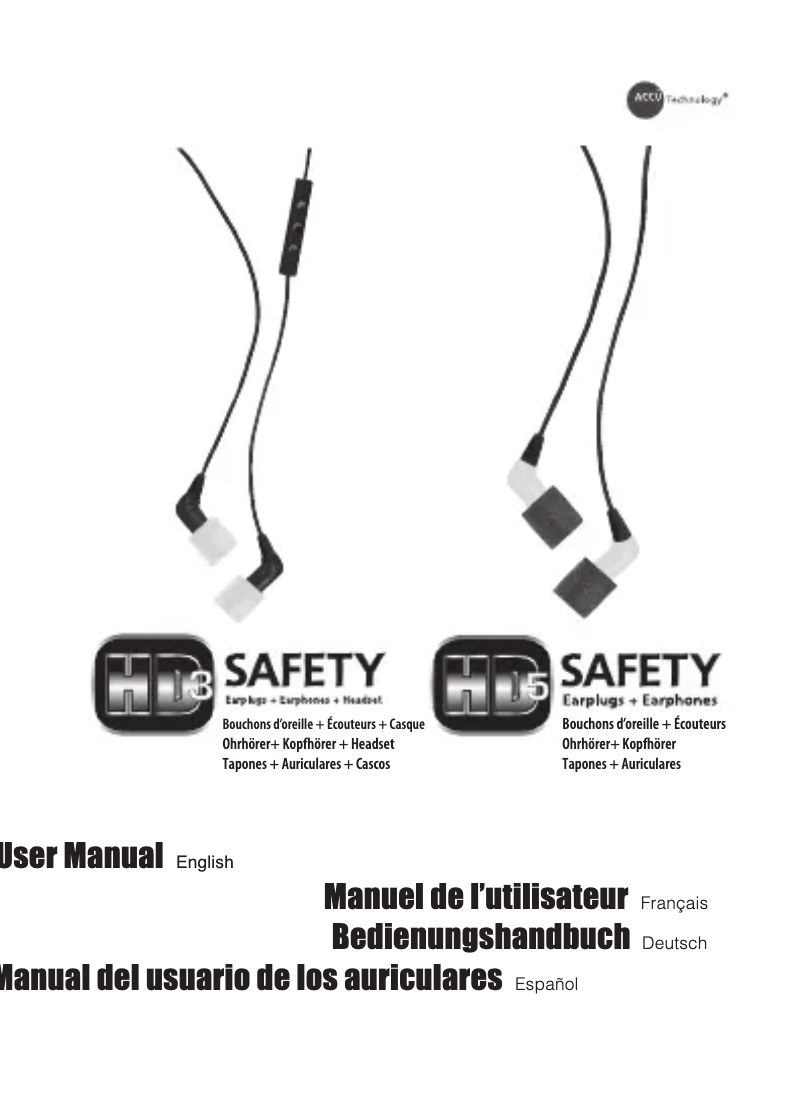 Page 1 de la notice Manuel utilisateur Etymotic HD5