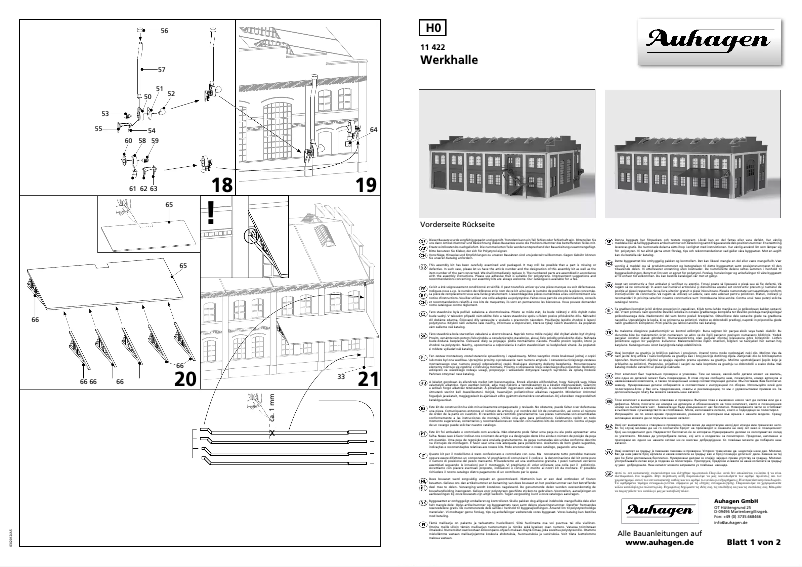 Page 1 de la notice Manuel utilisateur Auhagen 11422