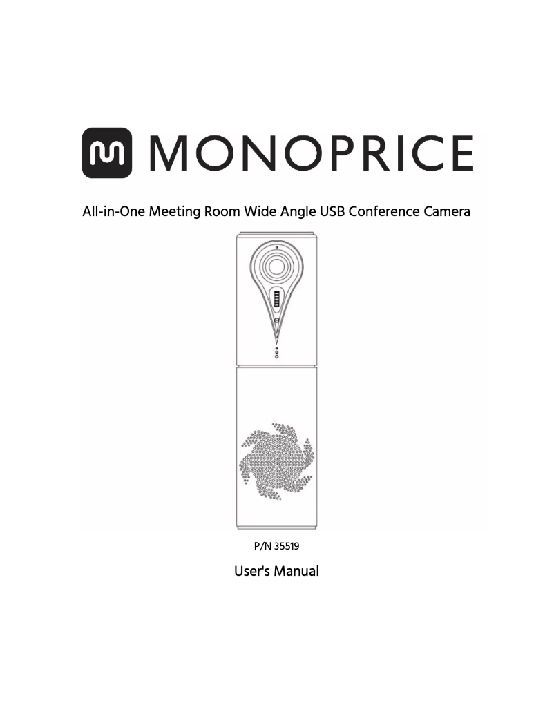 Page n°1 - Manuel utilisateur Monoprice All-in-One Meeting Room Wide Angle USB Conference Camera 35519