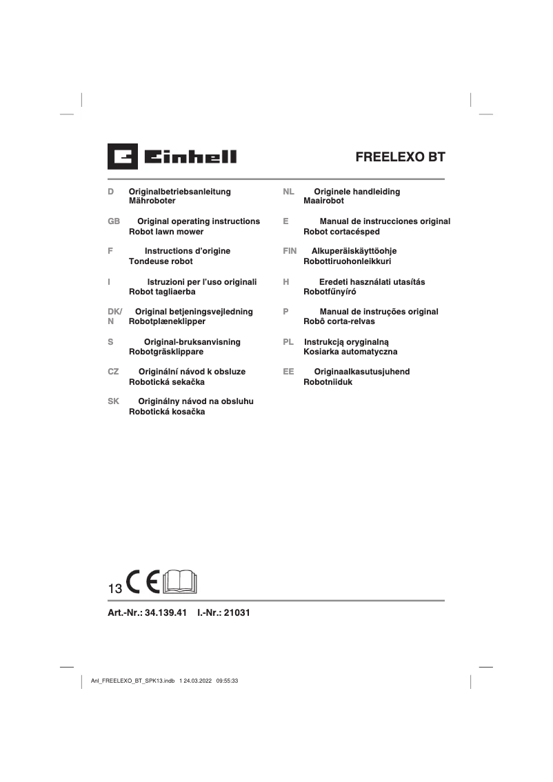 Page 1 de la notice Manuel utilisateur Einhell FREELEXO 400 BT
