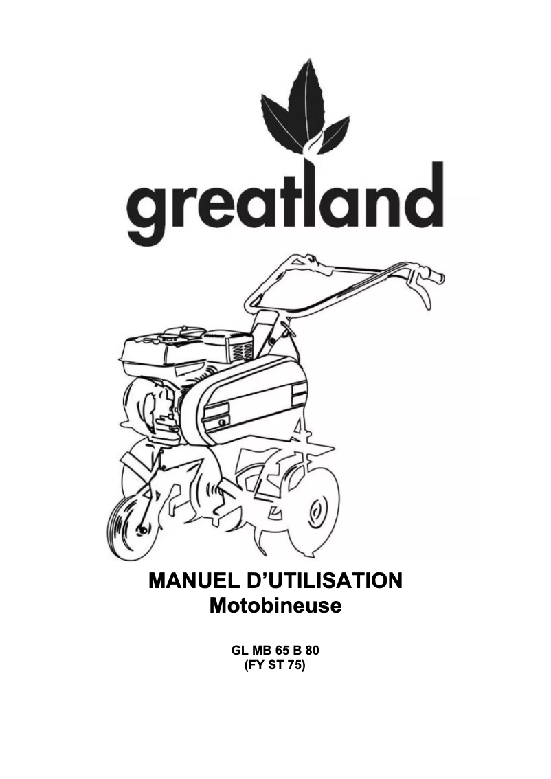 Page 1 de la notice Manuel utilisateur Greatland GL MB 65 B 80