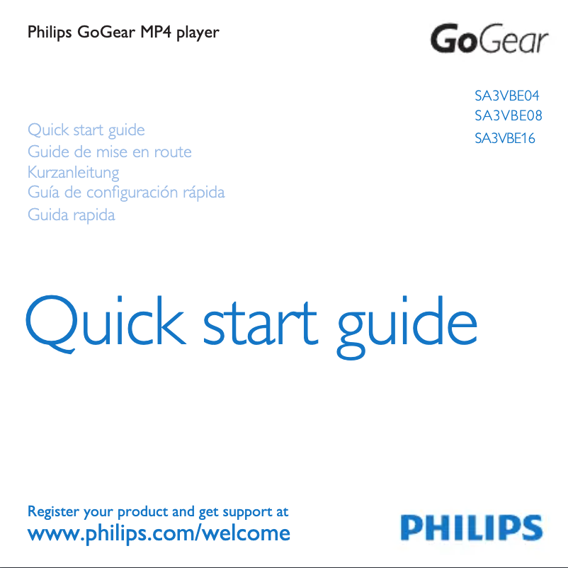 Page 1 de la notice Manuel utilisateur Philips GoGear SA3DKV