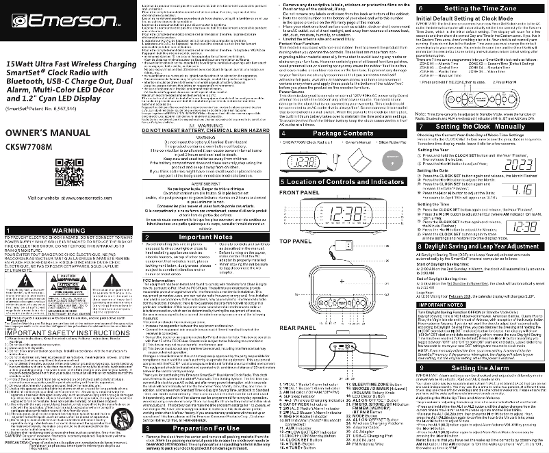 Page n°1 - Manuel utilisateur Emerson CKSW7708M