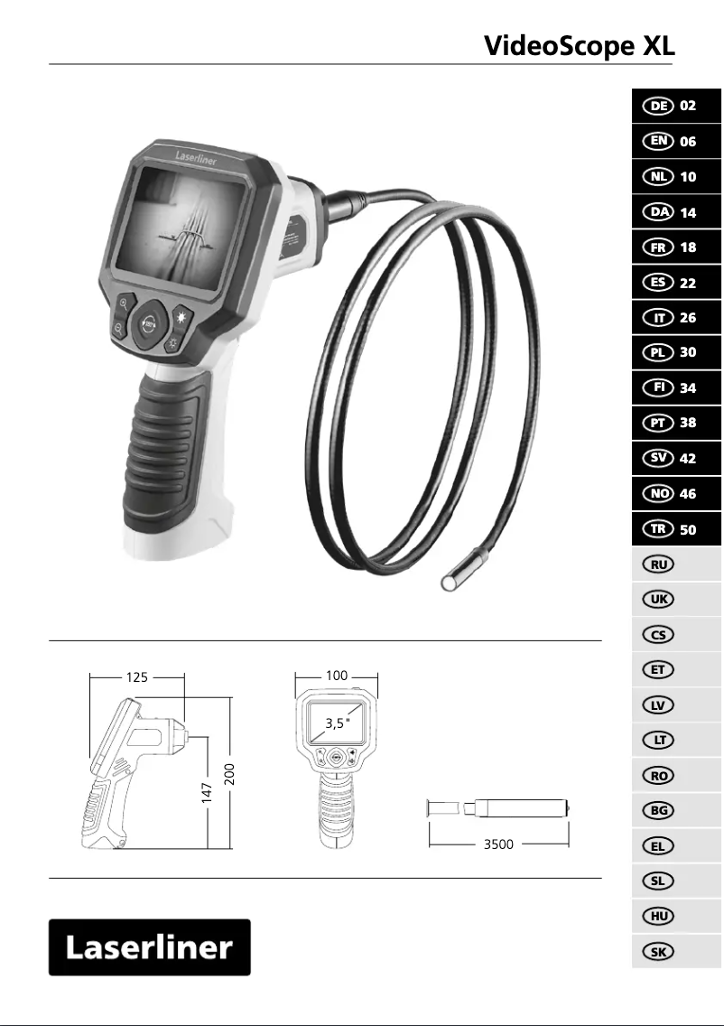 Image de la première page du manuel de l'appareil VideoScope XL
