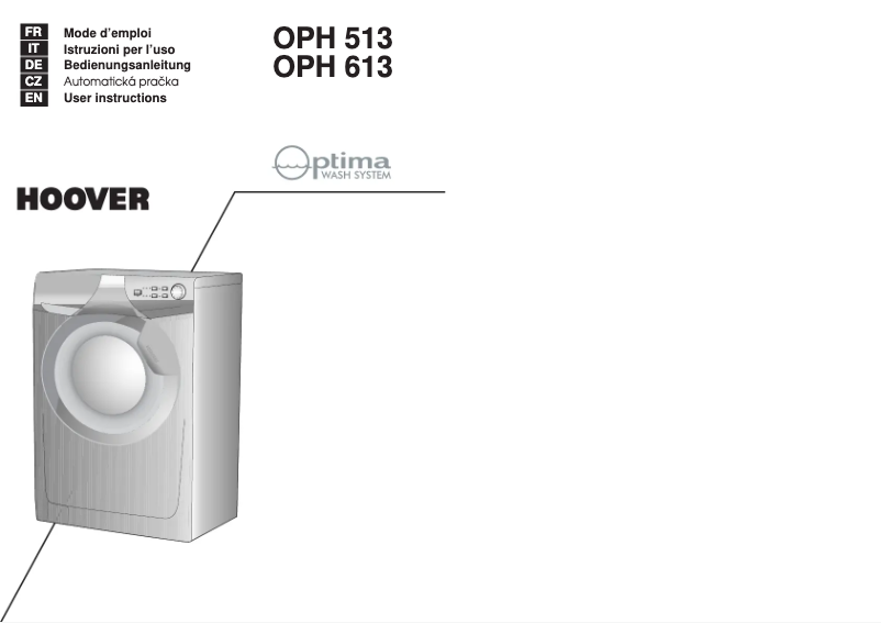 Page 1 de la notice Manuel utilisateur Hoover OPH 513/1-86S