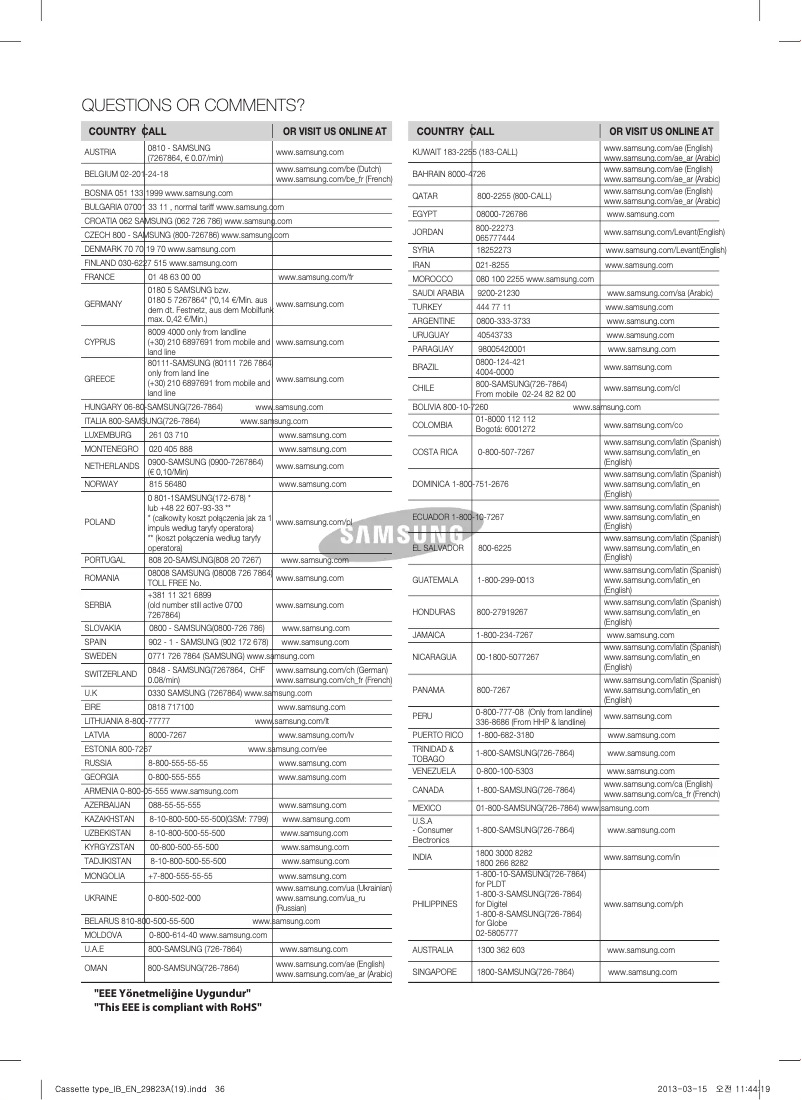 Página 1 del manual Manual de usuario Samsung AVXC2H056EE