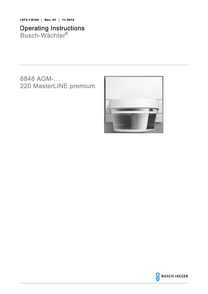 Page n°1 - Manuel utilisateur Busch-Jaeger 220 MasterLINE premium