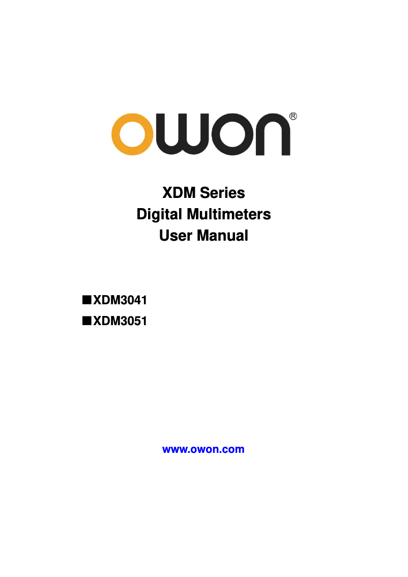 Page n°1 - Manuel utilisateur Owon XDM3041