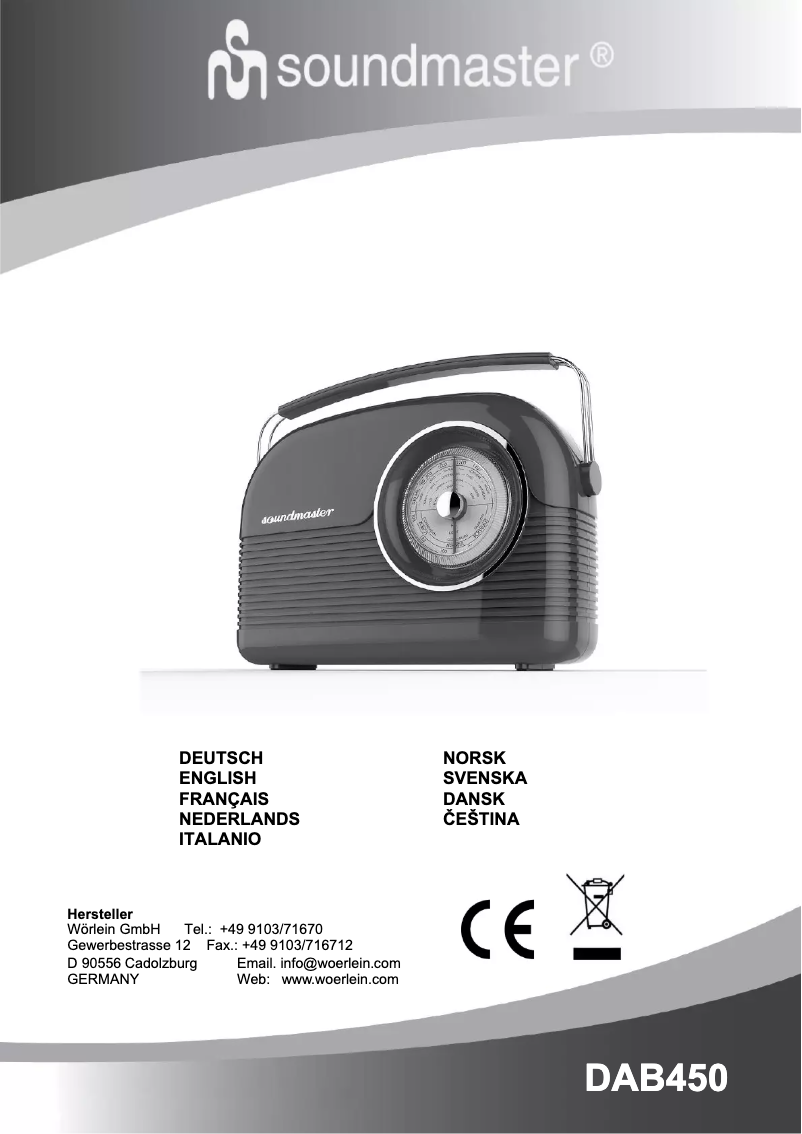 Page 1 de la notice Manuel utilisateur Soundmaster RETRO