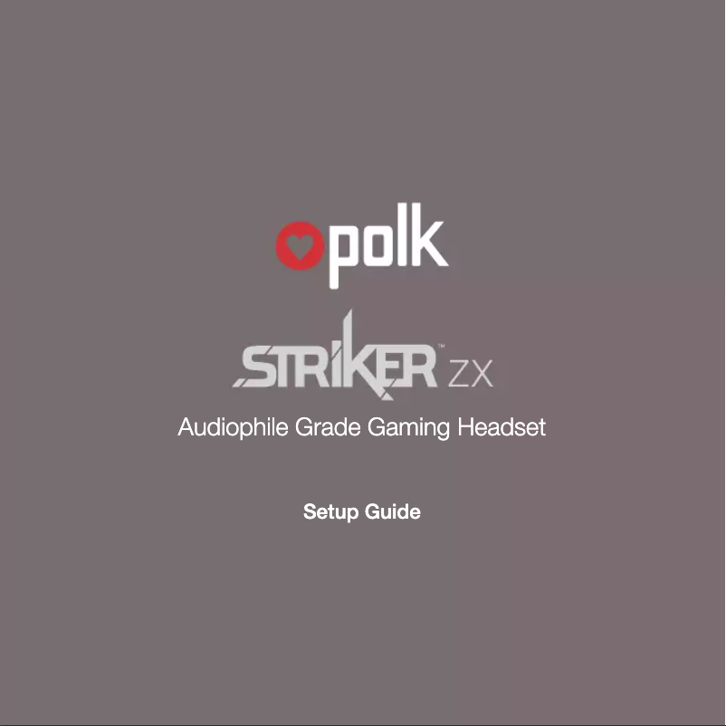 Page n°1 - Manuel utilisateur Polk Striker ZX