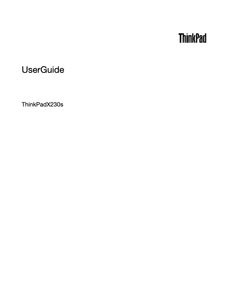 Page n°1 - Manuel utilisateur Lenovo Thinkpad X230s