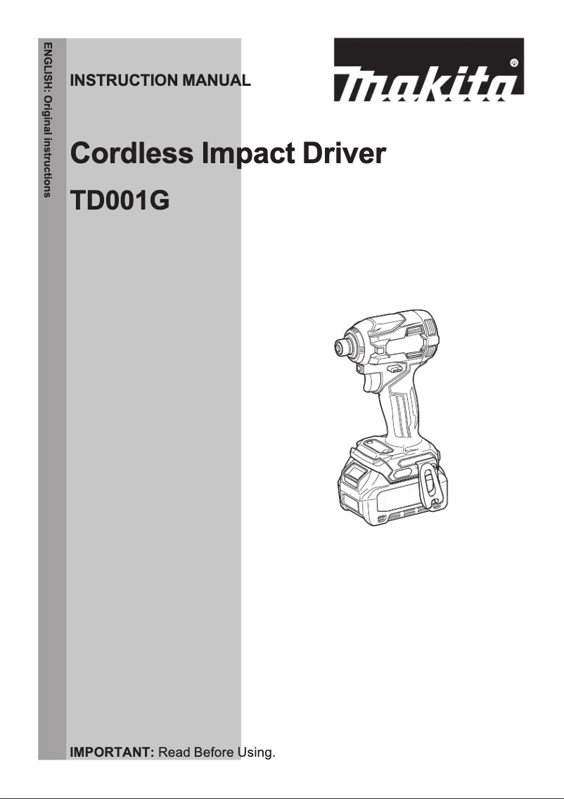 Page n°1 - Manuel utilisateur Makita TD001GD103