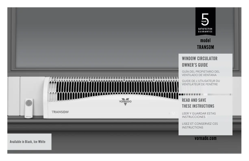 Page 1 de la notice Manuel utilisateur Vornado TRANSOM