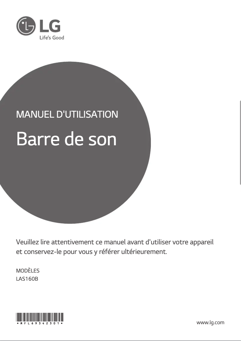 Página 1 del manual Manual de usuario LG LAS160B