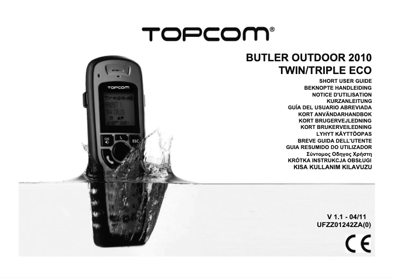 Page n°1 - Manuel utilisateur Topcom TE-5800