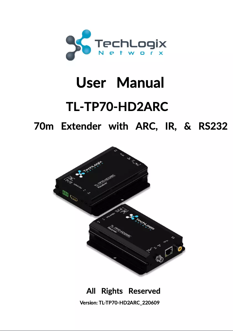 Image de la première page du manuel de l'appareil TL-TP70-HD2ARC