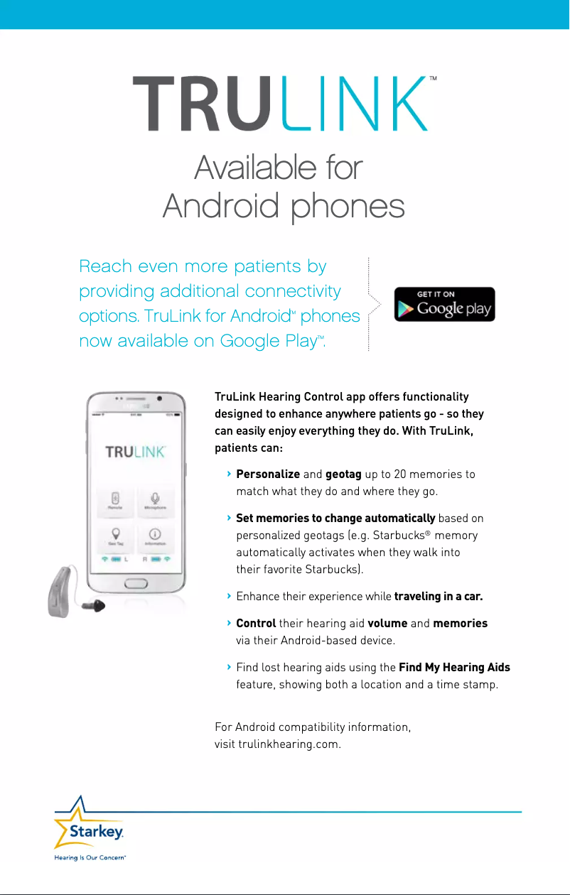 Page n°1 - Manuel utilisateur Starkey TruLink for Android app