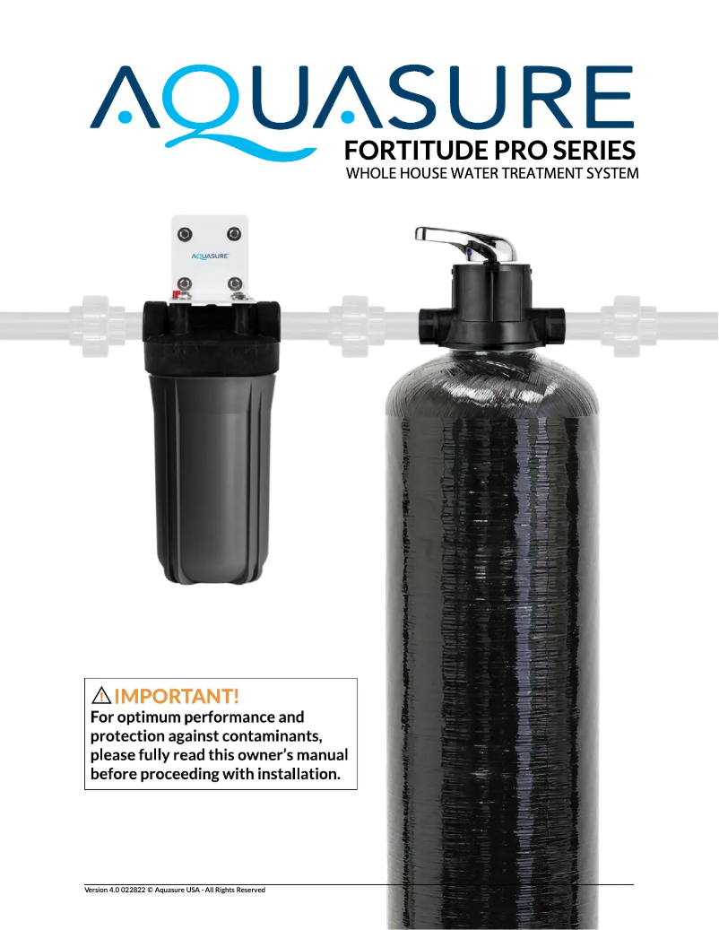 Page 1 de la notice Manuel utilisateur Aquasure AS-FP1500