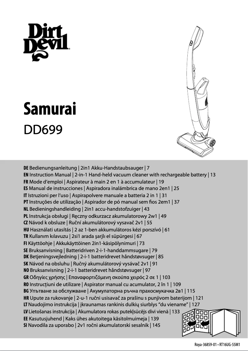 Page n°1 - Manuel utilisateur Dirt Devil Samurai 18