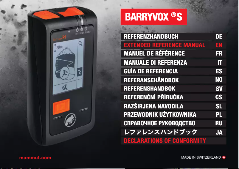 Image de la première page du manuel de l'appareil Barryvox S