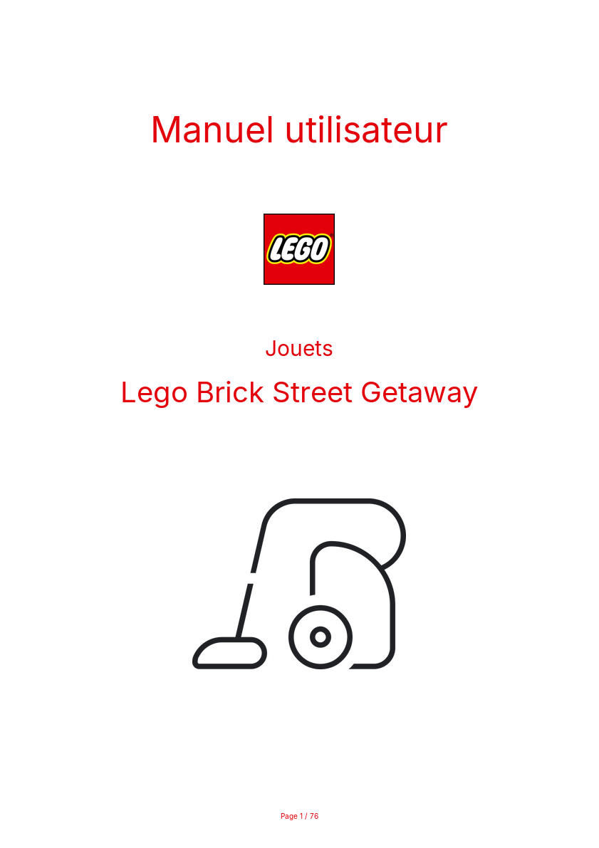 Page n°1 - Manuel utilisateur Lego Brick Street Getaway