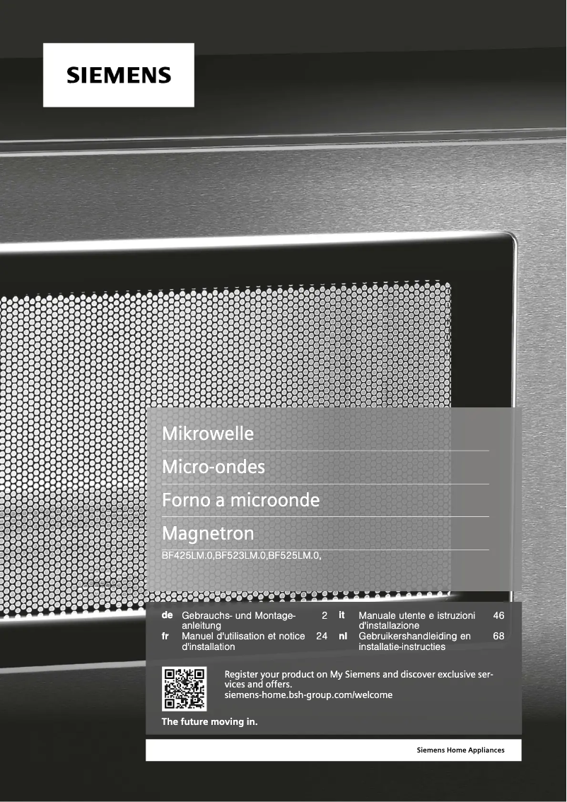 Image de la première page du manuel de l'appareil BF525LMS0