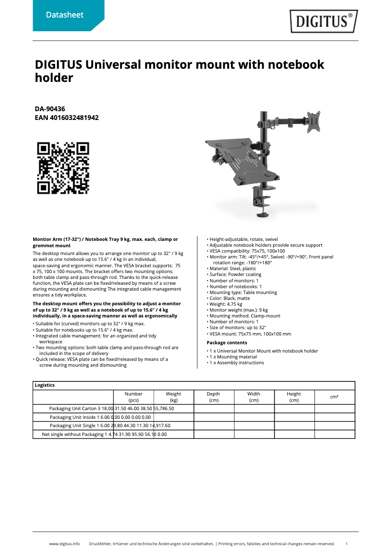 Image de la première page du manuel de l'appareil DA-90436