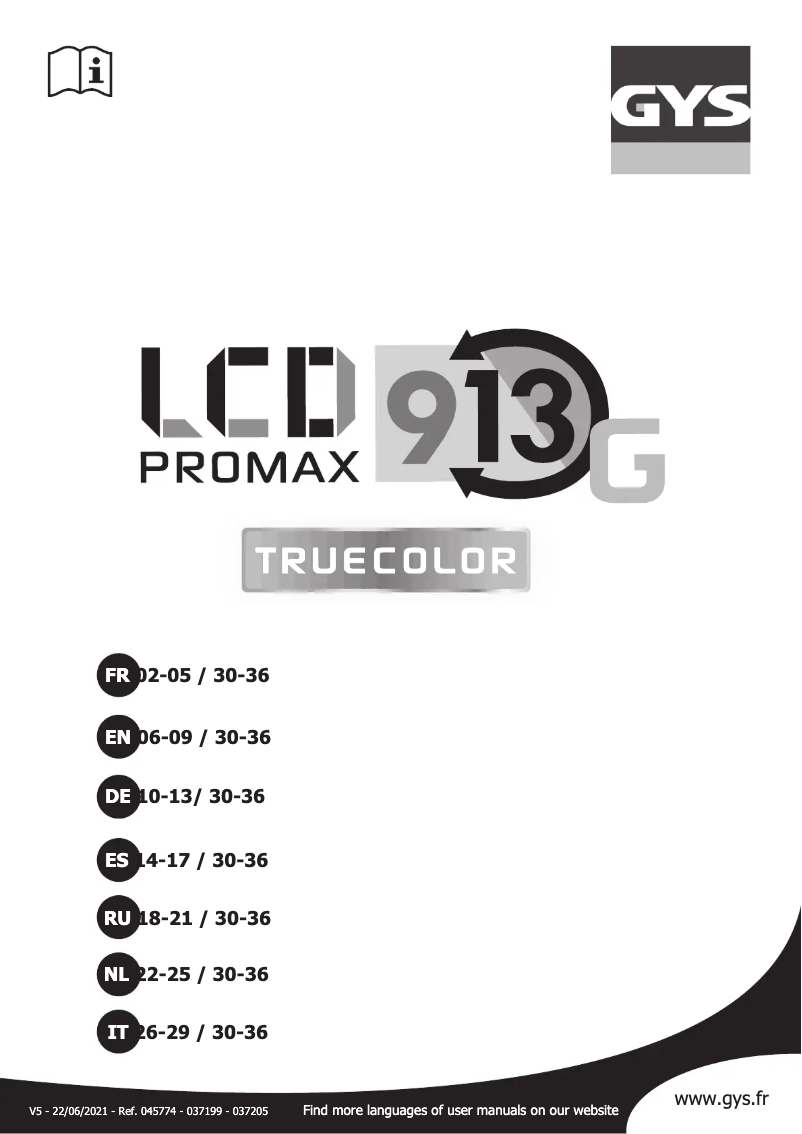 Imagen de la primera página del manual del dispositivo LCD Promax 9-13 G
