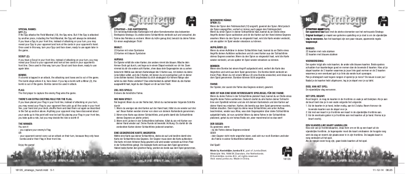 Page 1 de la notice Manuel utilisateur Jumbo Stratego Card game