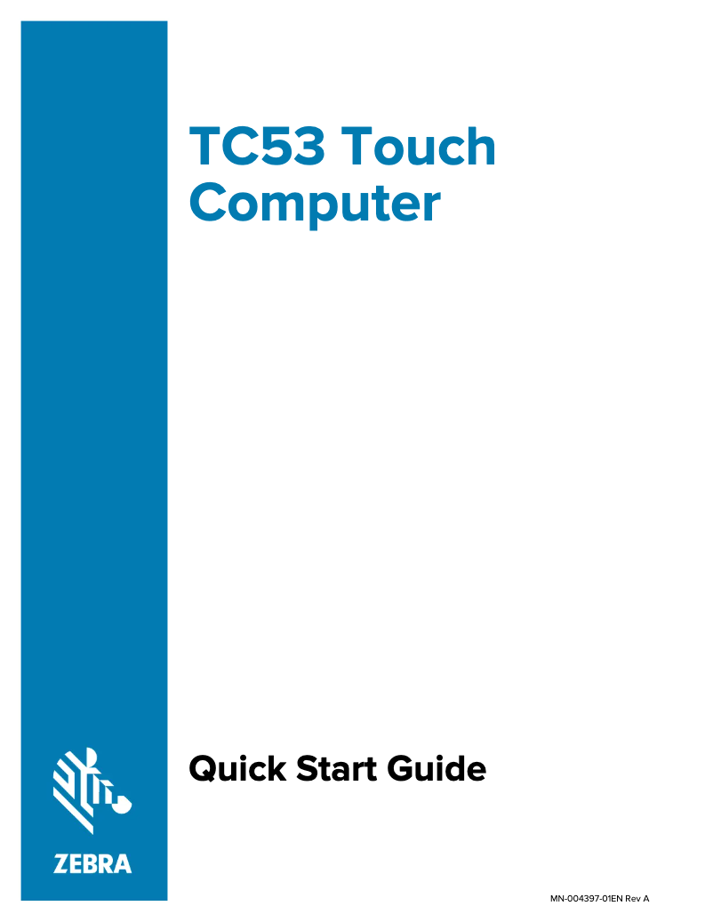 Page n°1 - Guide de démarrage rapide Zebra TC53