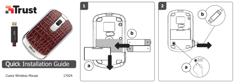 Page 1 de la notice Manuel utilisateur Trust Cuera Wireless Mouse 17024