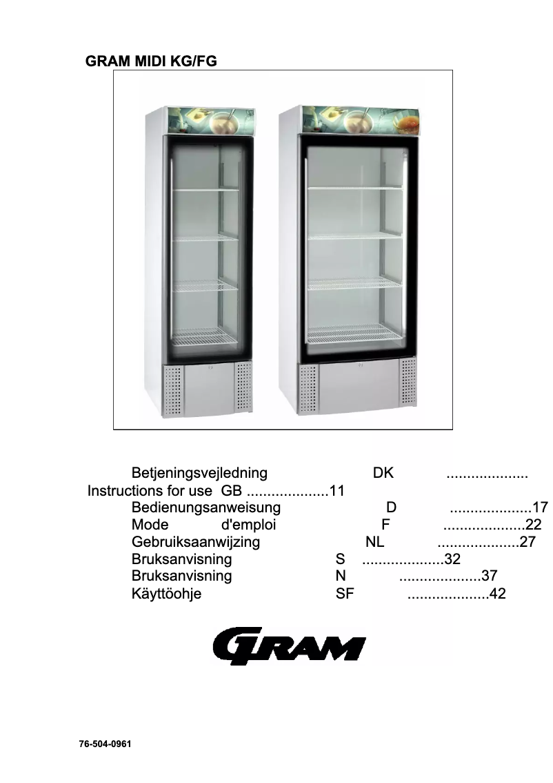 Page n°1 - Manuel utilisateur Gram MIDI KG