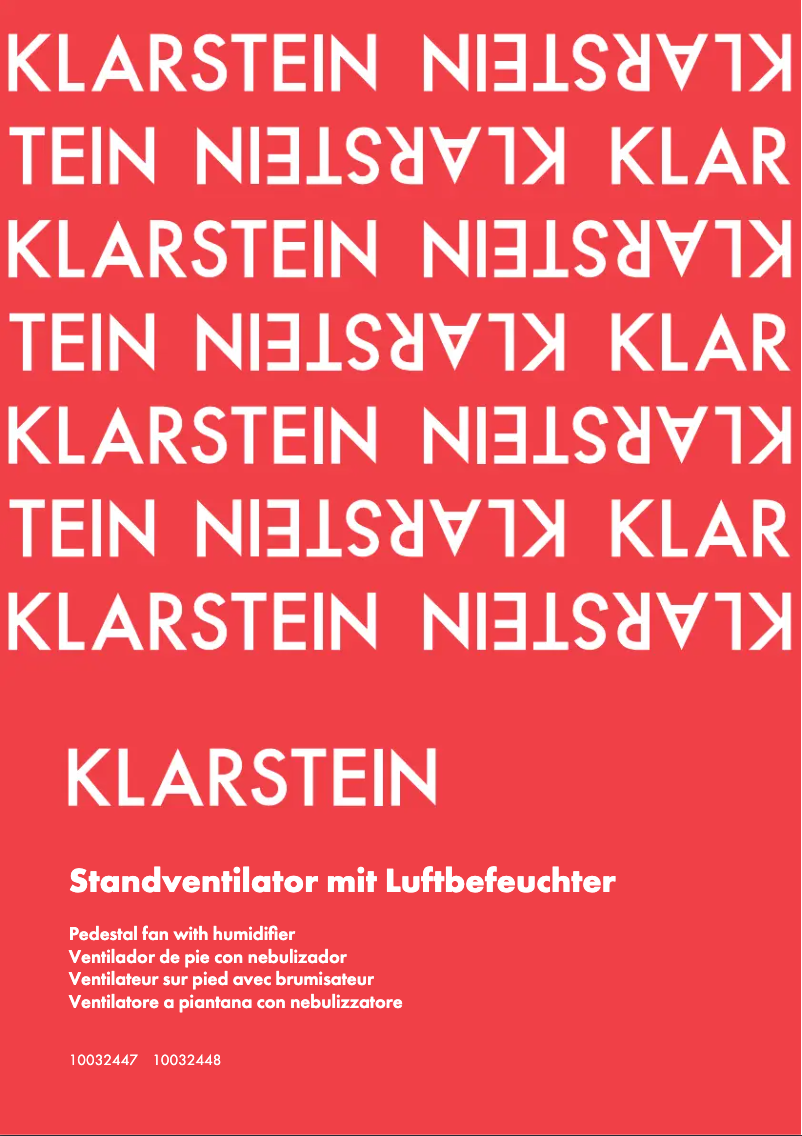 Page n°1 - Manuel utilisateur Klarstein 10032448