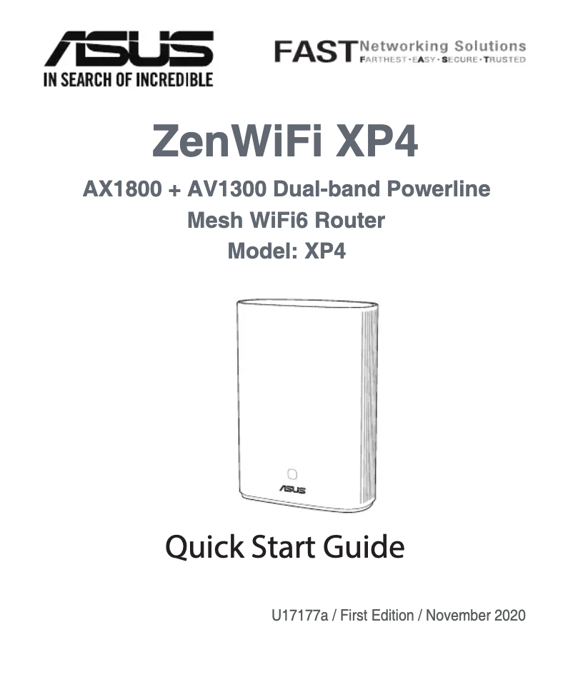 Page 1 de la notice Manuel utilisateur Asus ZenWiFi AX Hybrid XP4