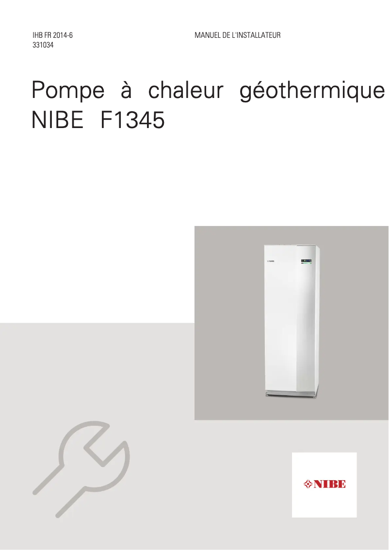 Image de la première page du manuel de l'appareil F1345-30
